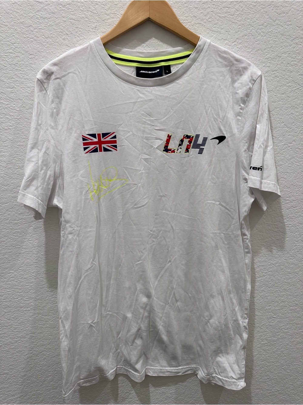 McLaren Lando Norris LN4 Graphic T Shirt‎ White Formula 1 Size Large